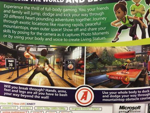 Xbox 360 - Kinect Sensor + Kinect Adventures, Rapala, Sports 1&2 ( 4 Games)