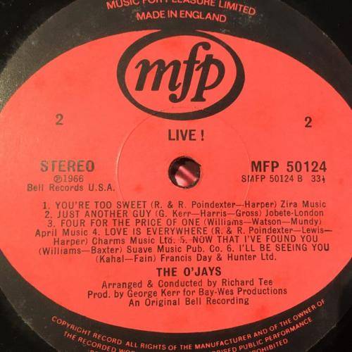 L.P. - The O'Jays - Live