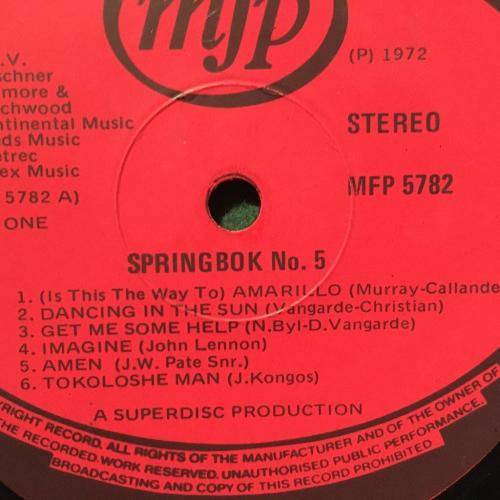 LP - Springbok Hit Parade 5