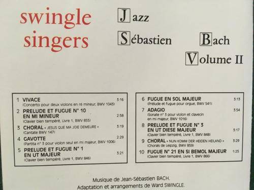 CD - Les Swingle Singers - Jazz Sebastien Bach Vol. 2