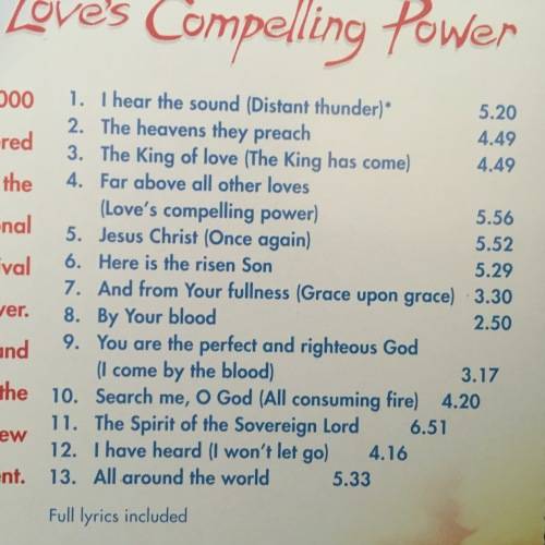 CD - Love's Compelling Power - Live Worship From Stoneleigh International Bible Week