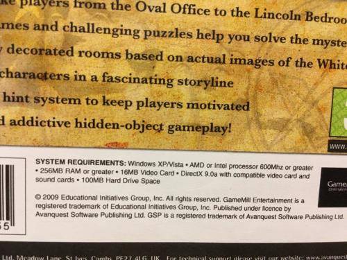 PC - The White House - Hidden object Game