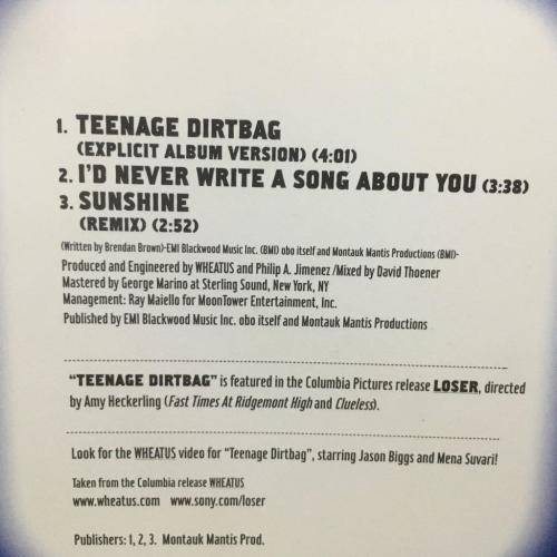 CD - Wheatus - Teenage Dirt Bag (Single)