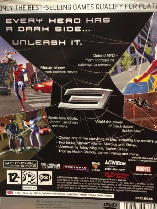 PS2 - Spider-Man 3 - Platinum