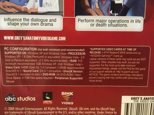 PC - Grey`s Anatomy The Video Game