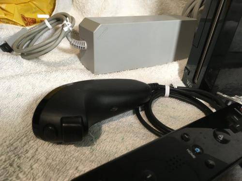 Nintendo Wii - Black, Controller, Nunchuck, PSU, Sensor, Cables - top dust covers missing