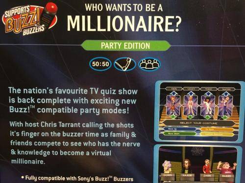 PS2 - Who Wants To Be A Millionaire? - Party Edition Supports BUZZ! Controllers