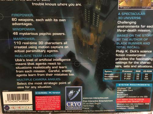 PC - Philip K. Dick's UBIK  (Big Box Game) (Retro)