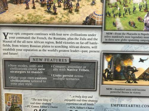 PC - Empire Earth II The Art of Supremacy Expansion Pack (Boxed)