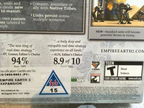 PC - Empire Earth II The Art of Supremacy Expansion Pack (Boxed)