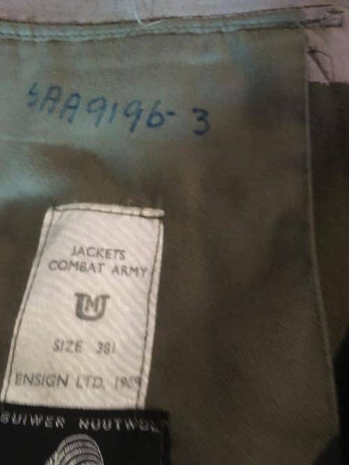 Vintage Army Bunny Jacket Ensign 1969 Size 38