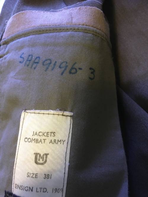 Vintage Army Bunny Jacket Ensign 1969 Size 38