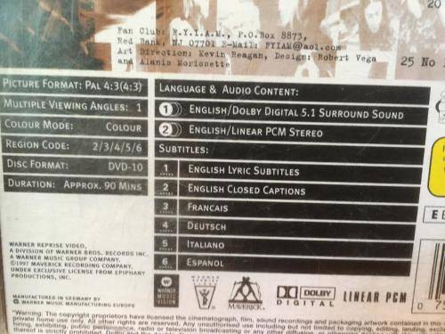 DVD - Alanis Morissette Jagged Little Pill Live