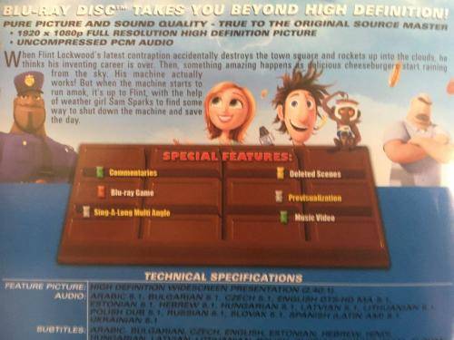 Blu-ray - Cloudy With A Chance of Meatballs