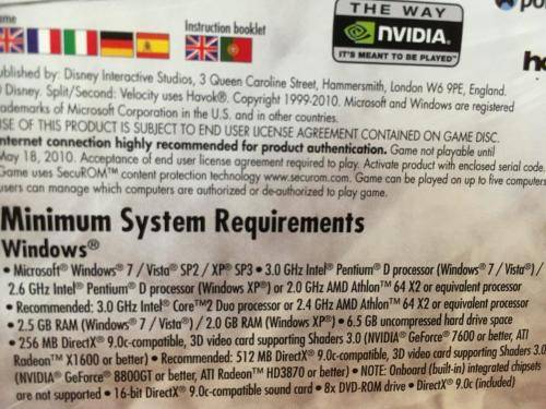 PC - Split / Second Velocity