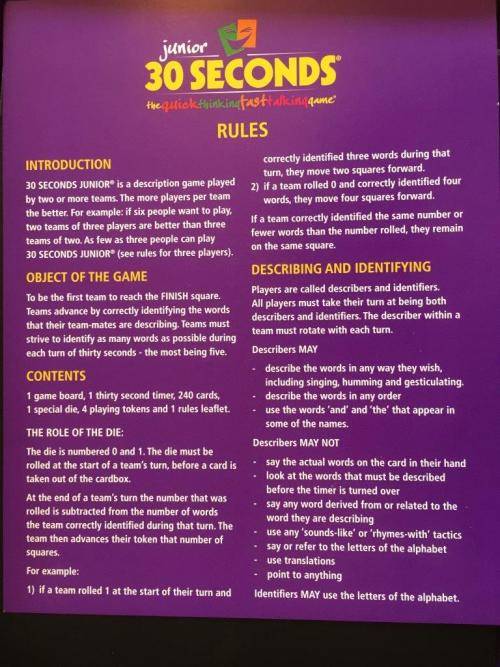 30 Seconds Junior - Calco Games 2003-2011 - The Quick Thinking fast Talking Game