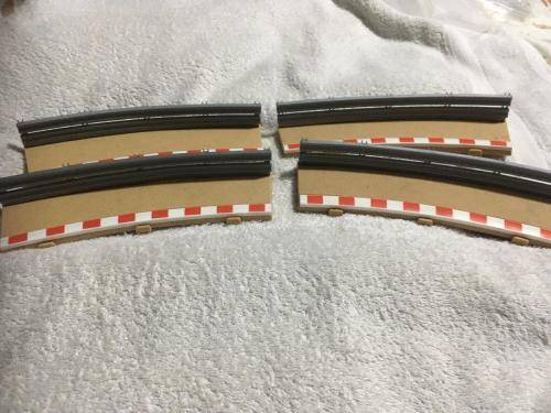 Scalextric -  Set of 4 R3 Outer Run Offs with Barriers (22.5 deg)(Ex demo track)  1:32 Scale