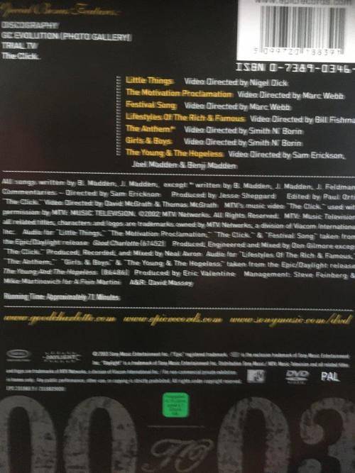 DVD - Good Charlotte 00-03 The Video Collection