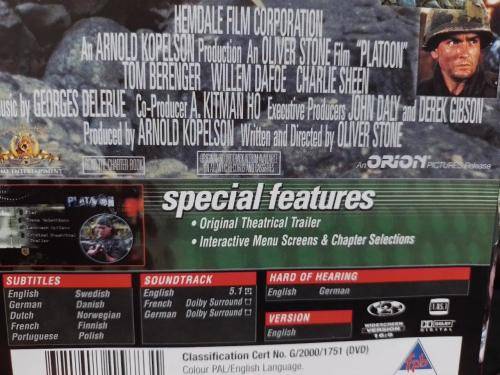 DVD - Platoon - Oliver Stone