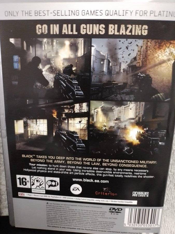 Playstation 2 - Black Slim c/w 1 x New Generic Controller, AV Cable & Power Cord + 2 Games