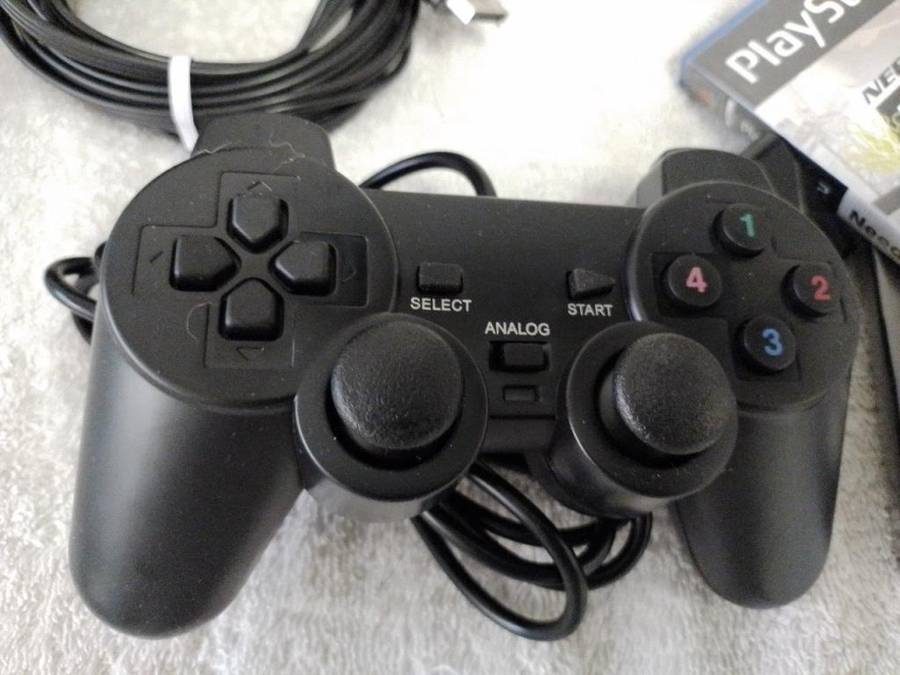 Playstation 2 - Black Slim c/w 1 x New Generic Controller, AV Cable & Power Cord + 2 Games