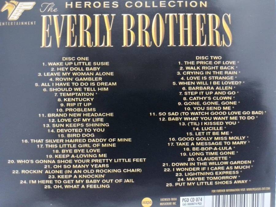 CD - Everly Brothers - The Heroes Collection (2cd) - PGD CD 074