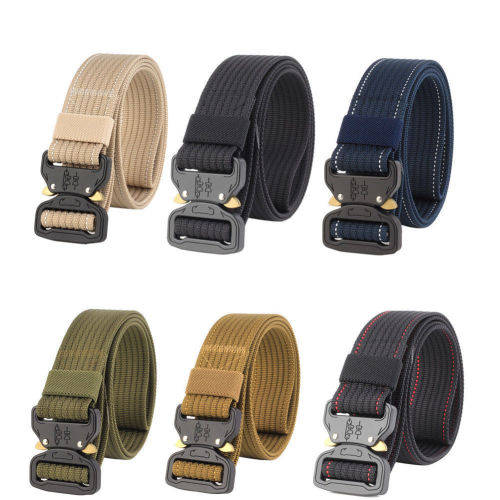 Outdoor Heavy Duty Rigger Military Tactical Belt with Quick-Release Metal Buckle
