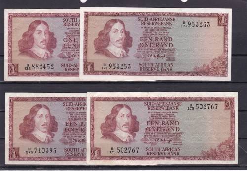4 X R1 NOTES AS PER SCAN - 1973 TO 1975 - EF