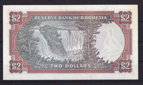 RESERVE BANK OF RHODESIA - $ 2 - X 1 - RELACEMENT NOTE - 24 MAY 1979 - IN UNC CONDITION - SCARES