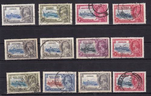 1935 - KG V - SILWER JUBILEE - 12 X STAMPS AS PER SCAN - FINE USED
