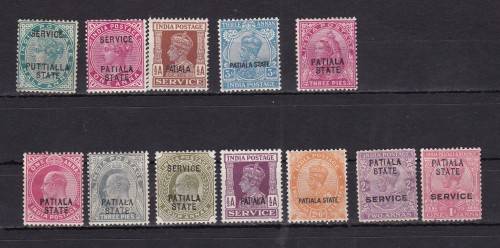INDIA - PATIALA STATE - FROM 1884 - STAMPS OVPT WITH DIFF OVER PRINTS - FINE MM