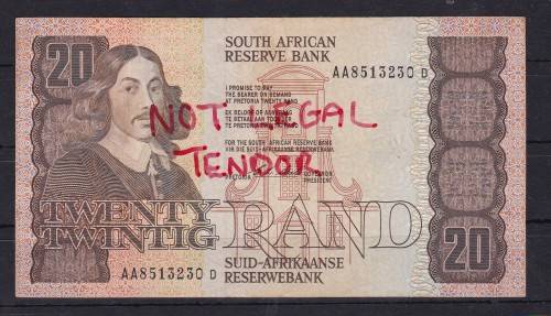 R.S.A. 1990 - CL STALS - R20 NOTE - AA SERIES - TYPE 8 - AS PER SCAN