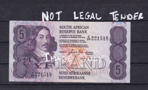 TW DE JONGH - 1976 - 2 RAND NOTE - D/156 - G DE KOCK 1984 - 5 RAND NOTE X/20 / AS PER SCAN