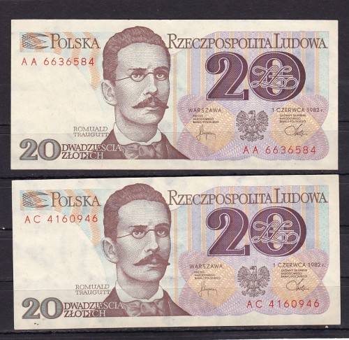 POLAND - 5 X NOTES IN GOOD CONDITION - 1982 AND 1988