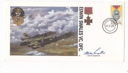 FDC - EDWIN SWALES VC , DFC . - SIGNED - WITH VARITIES - NO 2595 OF 800