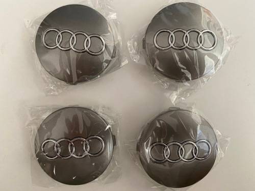 Audi 60mm Grey Wheel Centre Caps 4pcs set