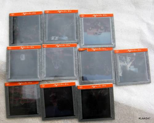 Agfa - 10 glass slides : Agfacolor Dia Rahmen frames :  7x7cm