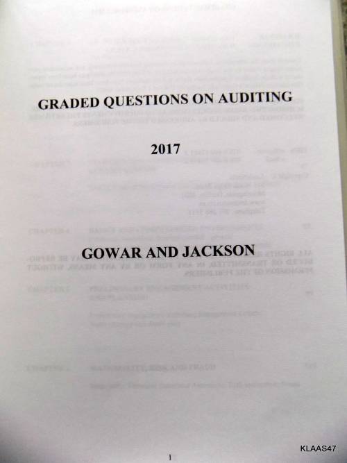 Graded Questions On Auditing 2017 - Gowar & Jackson - Paperback