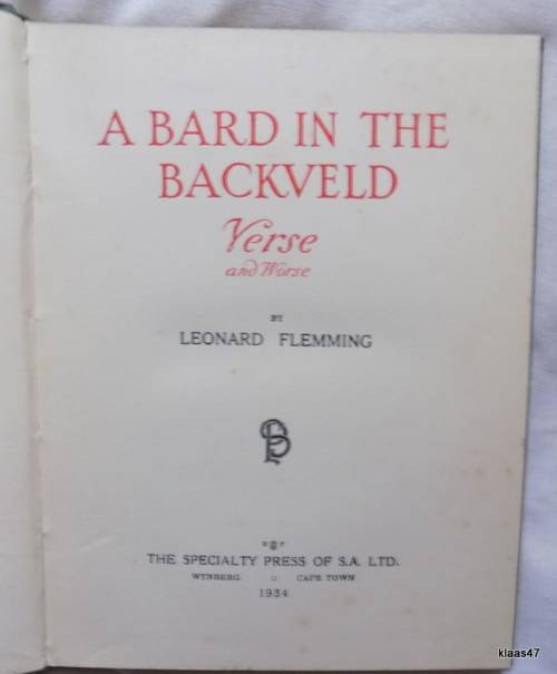 A Bard in the Backveld - Verse and Worse - Leonard Flemming
