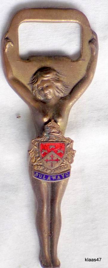 NUDE BOTTLE OPENER (WITH BULAWAYO CREST) : 10.5cm