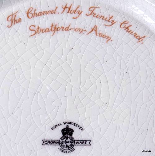 The Chancel Holy Trinity Church - Stratford-on-Avon - Royal Worcester - Crown Ware glaze crazing