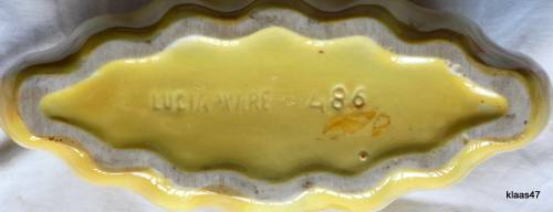 LUCIA WARE : YELLOW VASE : 16.5cm Long - 5.5cm Across (Wire in to hold flowers)