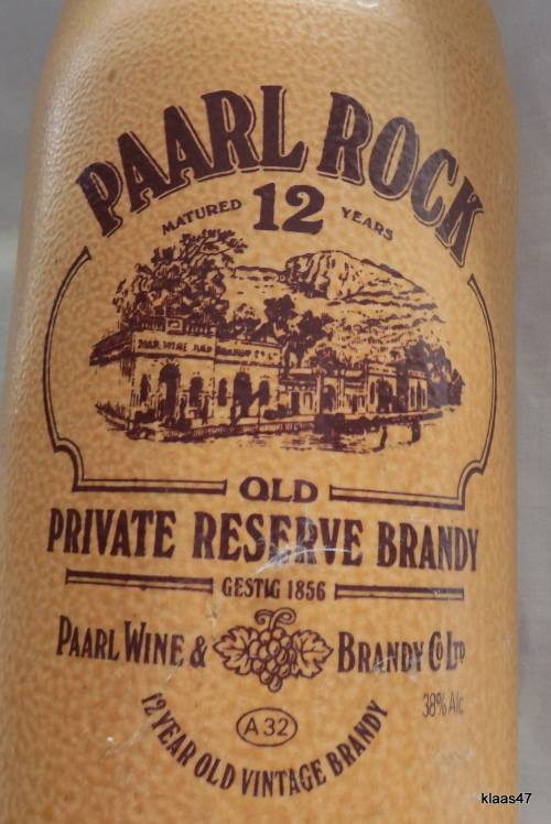 PAARL ROCK - 12 YEARS - Private Reserve Brandy - EMPTY BOTTLE -  24cm High