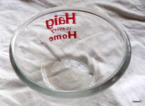Vintage- JAJ Pyrex- Promotional Glass Mixing Bowl- Haig in every Home