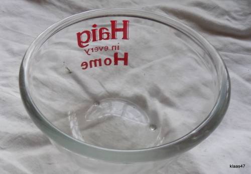 Vintage- JAJ Pyrex- Promotional Glass Mixing Bowl- Haig in every Home