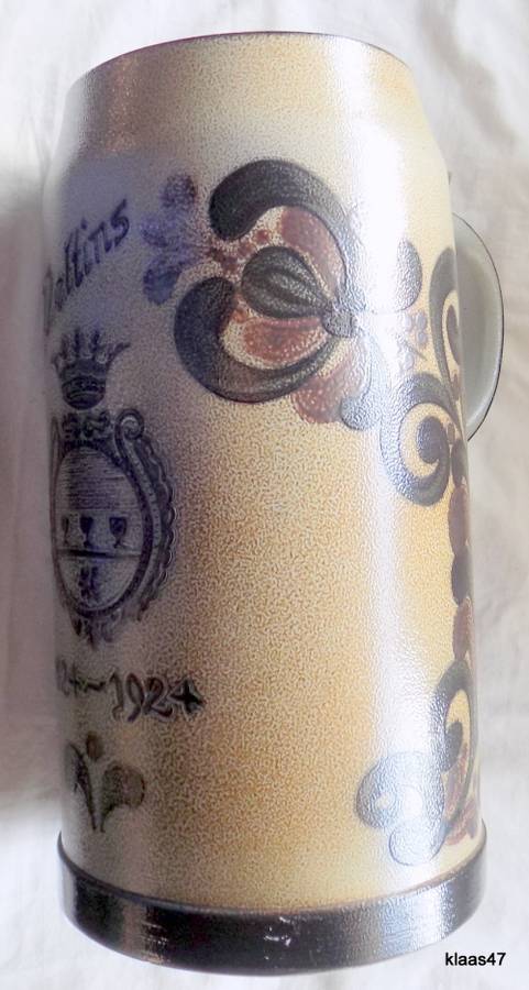 Large stoneware Tankard -  Salt Glaze - Veltins 1824-1924