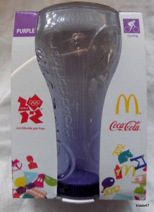 Coca-Cola Purple Contour Glass  London 2012 Olympic Games Cycling