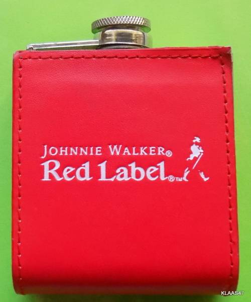 JOHNNIE WALKER - RED LABEL - COVERED HIP FLASK