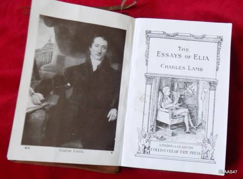 THE ESSAYS OF ELIA - CHARLES LAMB -  PRE1926 (LEATHER COVER)