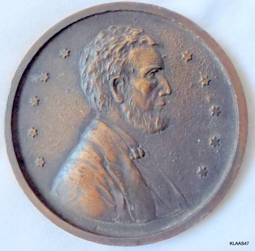 LARGE VINTAGE ABRAHAM LINCOLN Souvenir NIAGARA FALLS BUFFALO MEDAL - 7.4mm Diameter